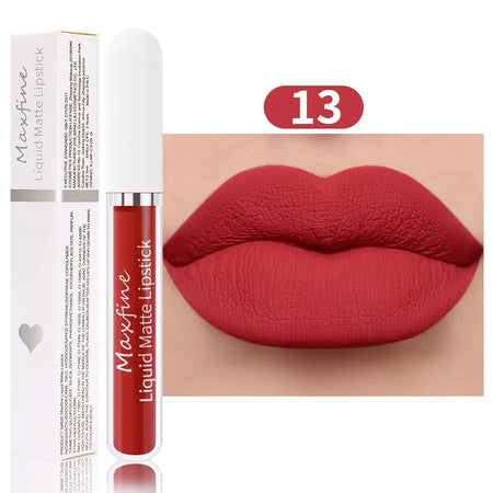 MAXFINE Waterproof Matte Liquid Lipstick - Long-lasting &amp; Moisturising 13 / Full Size