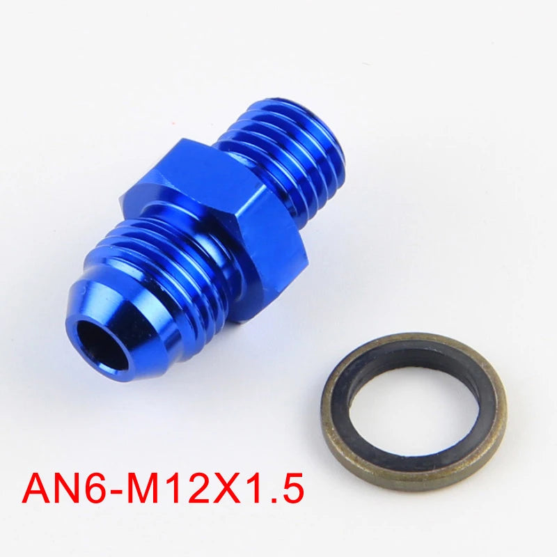 Adaptateur en aluminium AN6 mâle à M12x1.5 pour ligne de carburant