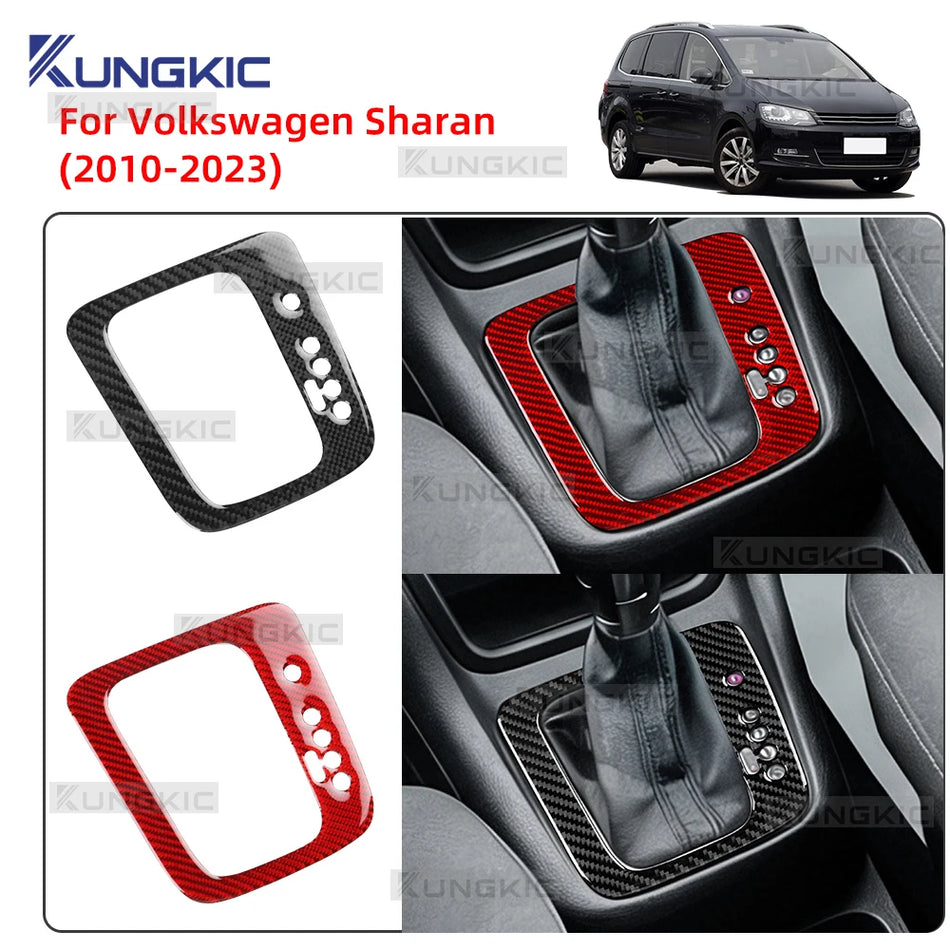 Adesivo morbido in fibra di carbonio per pannello del cambio automatico Volkswagen Sharan 7N