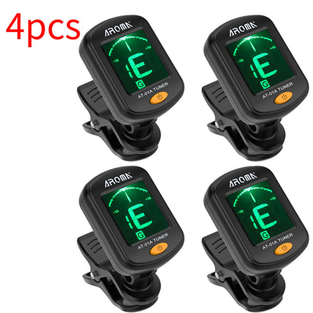AROMA AT01A Rotatable Clip On Tuner &ndash; One Button Operation 4pcs