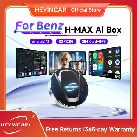 HEYINCAR Android 13 8GB 128GB CarPlay Smart AI TV Box &ndash; Compatible with Benz Models and Netflix Support