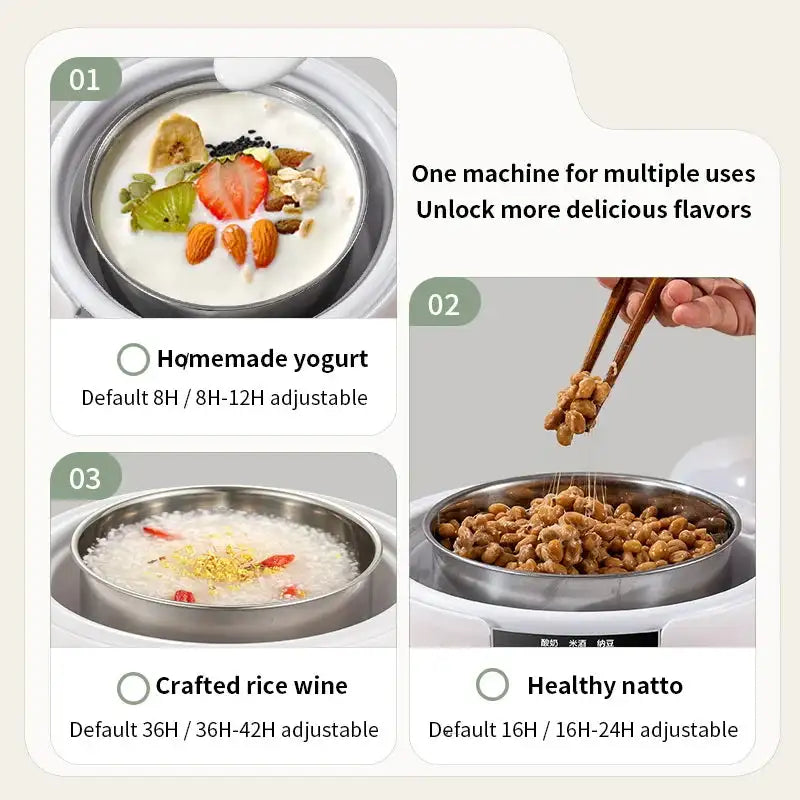 Electric Mini Yogurt Maker Automatic Rice Wine Natto 1000ml