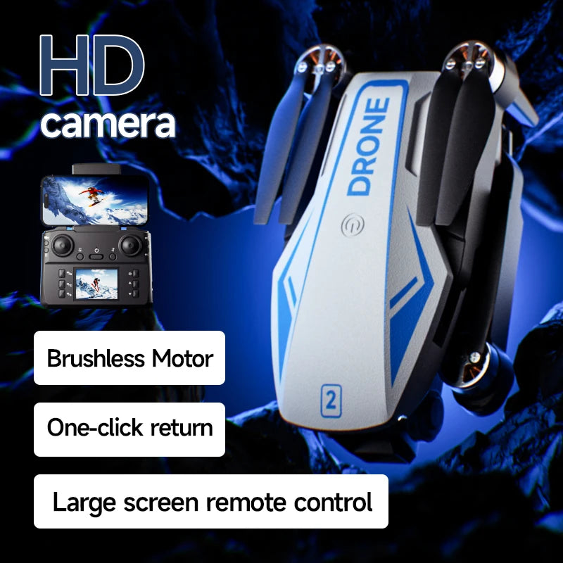 CONUSE M2 RC drons kvadrokopters ar bezsuku motoriem, 480P HD divām kamerām