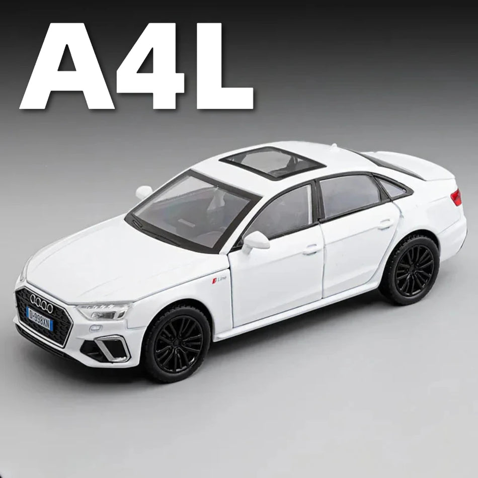 Model de mașină diecast A4 RS7 la scară 1:32 cu uși deschise, lumini și sunet