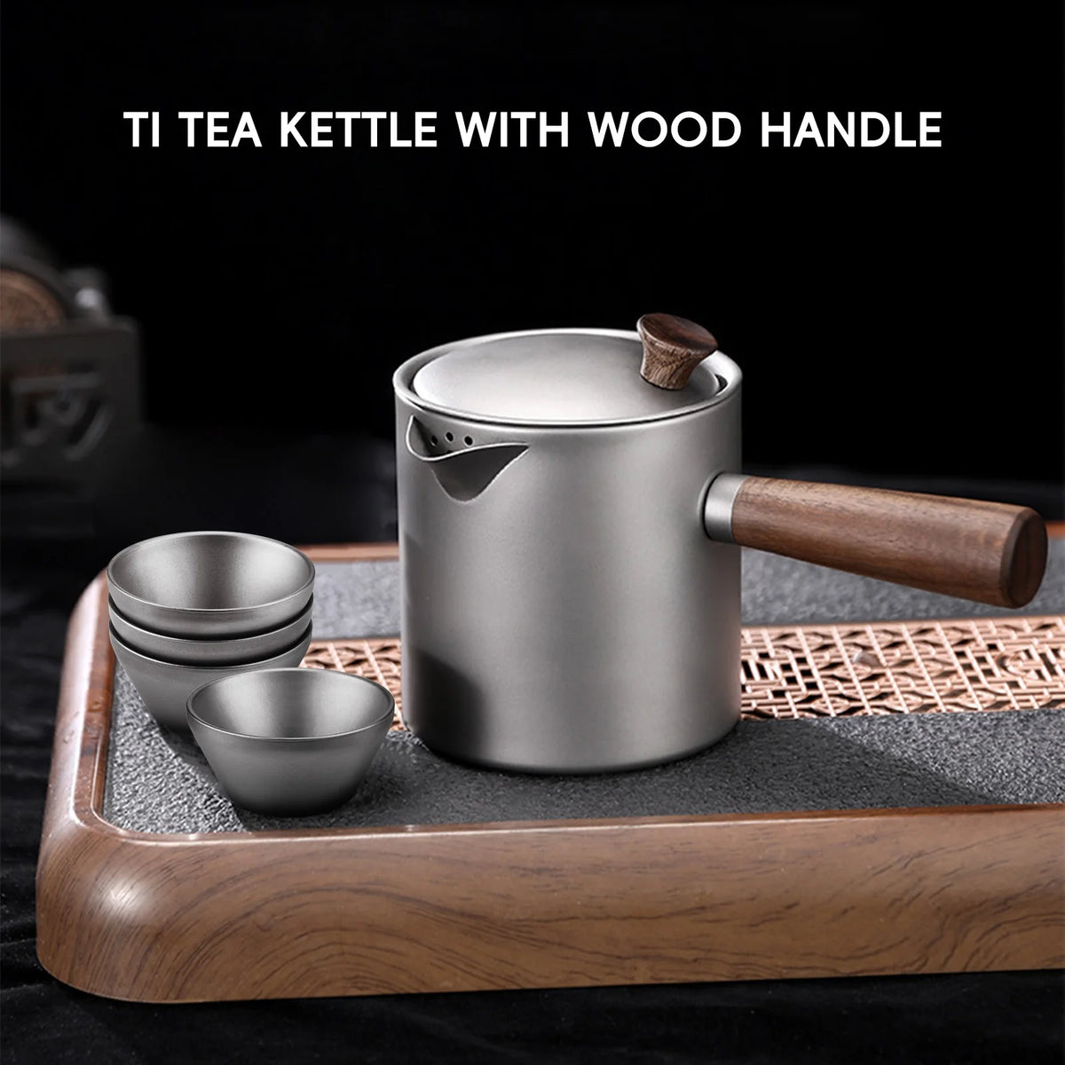 Ti Tea Kettle with Wood Handle &ndash; Portable Tea Maker