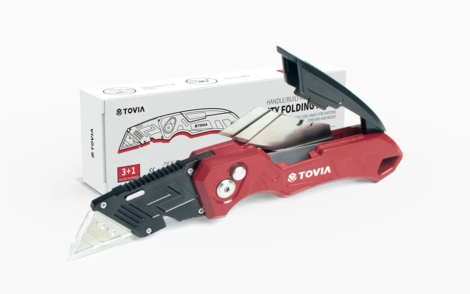 T TOVIA Multifunctional Folding Utility Knife with Replaceable Blades Knife A