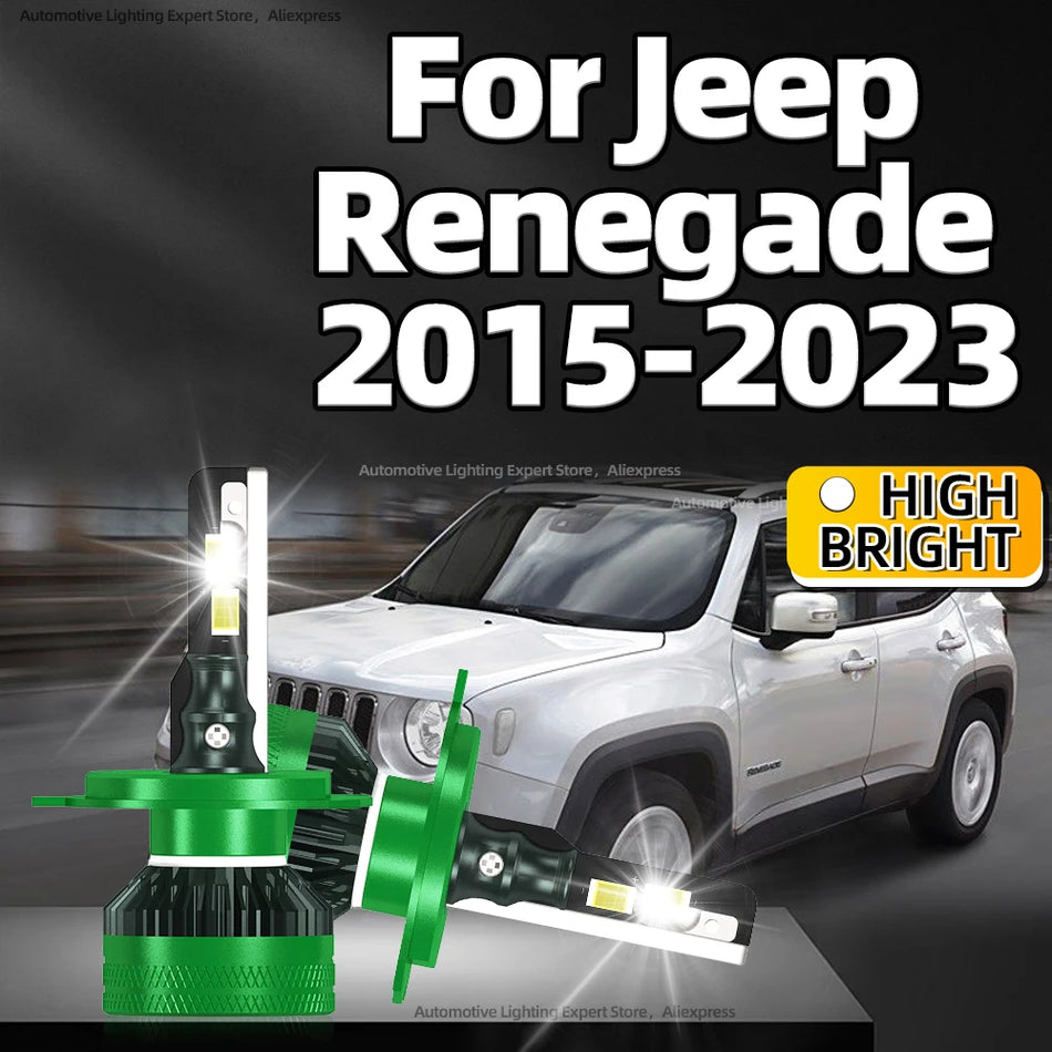 Jeep Renegade LED prednja svjetla 30000Lm Hi Lo snop CSP čip s ventilatorom za modele 2015-2023, 12V 230W, CE FCC RoHS