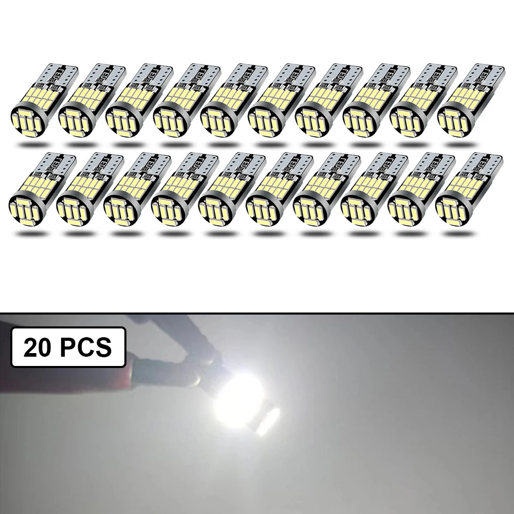 10-40PCS T10 W5W LED Bulb CANBUS 12V &ndash; Super Bright 20 PCS -White