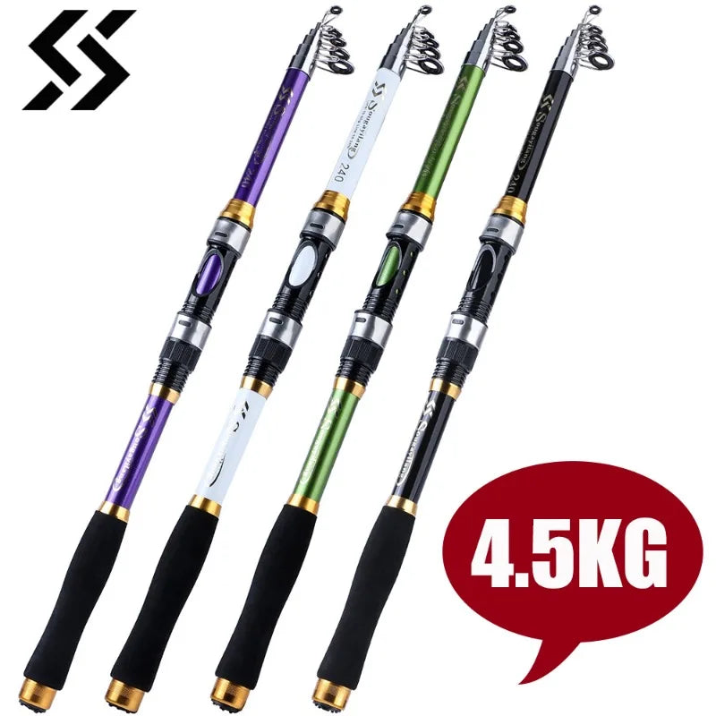 Sougayilang Telescopic Fishing Rod - 4 Colors, Glass Fiber, EVA Handle, 1.8m-2.7m