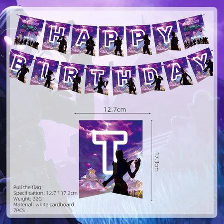 Fortnition Themed Birthday Party Supplies - Cartoon Alpaca &amp; Llama Decorations Banner-1pack / CHINA