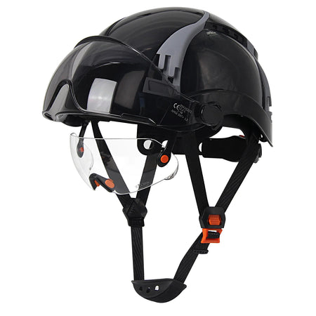 AQM0257 &ndash; CE Safety Helmet With Double Goggles Ultra Black