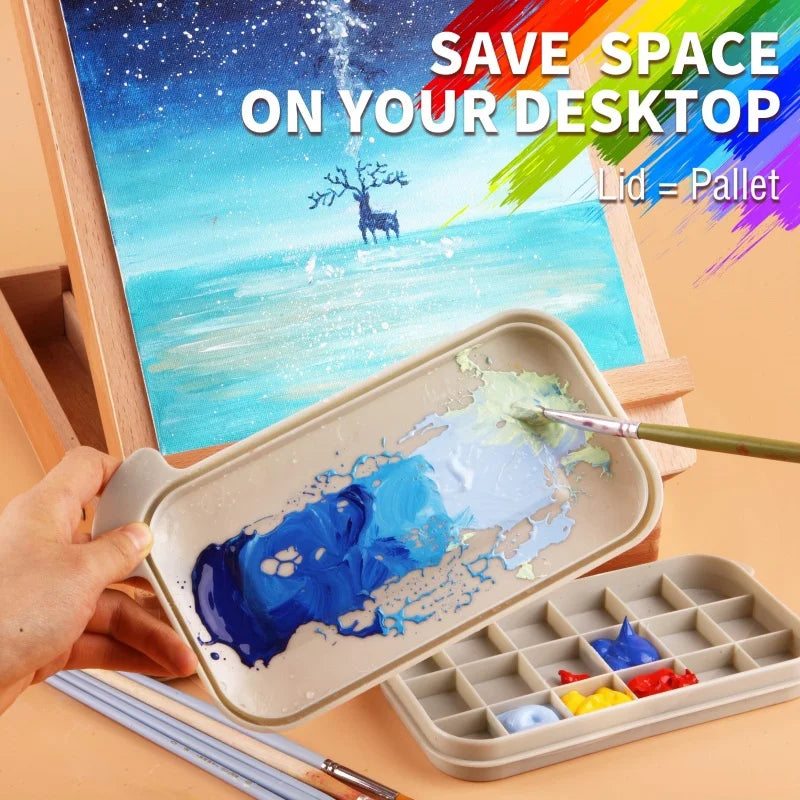 3 In 1 Paint Brush Basin - Compact All-In-One Brush Station