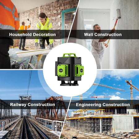 LFINE 4D 16-Lines Green Laser Level with Self-Leveling and Manual Modes