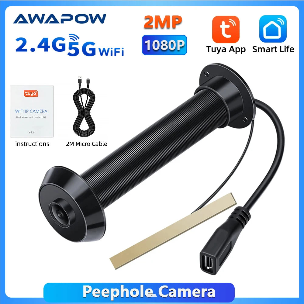 Awapow Tuya Door Peephole Viewer &ndash; 170 Wide Angle Camera Peephole Camera / with 32GB TF Card