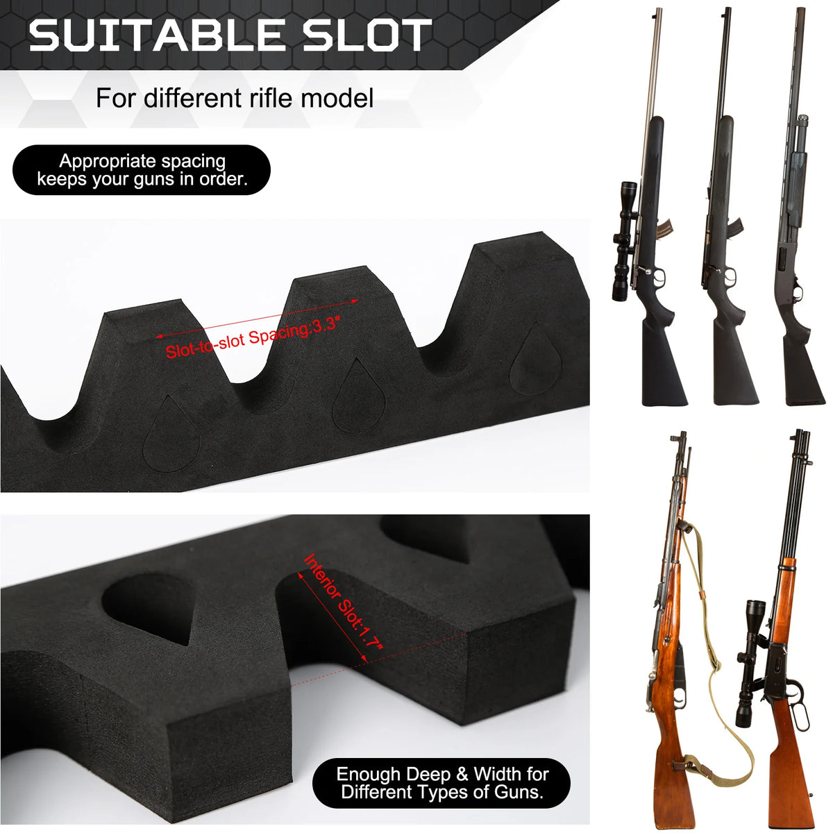 Tactical Foam Gun Rack Wall Mount Pro &ndash; Magnetic Strip