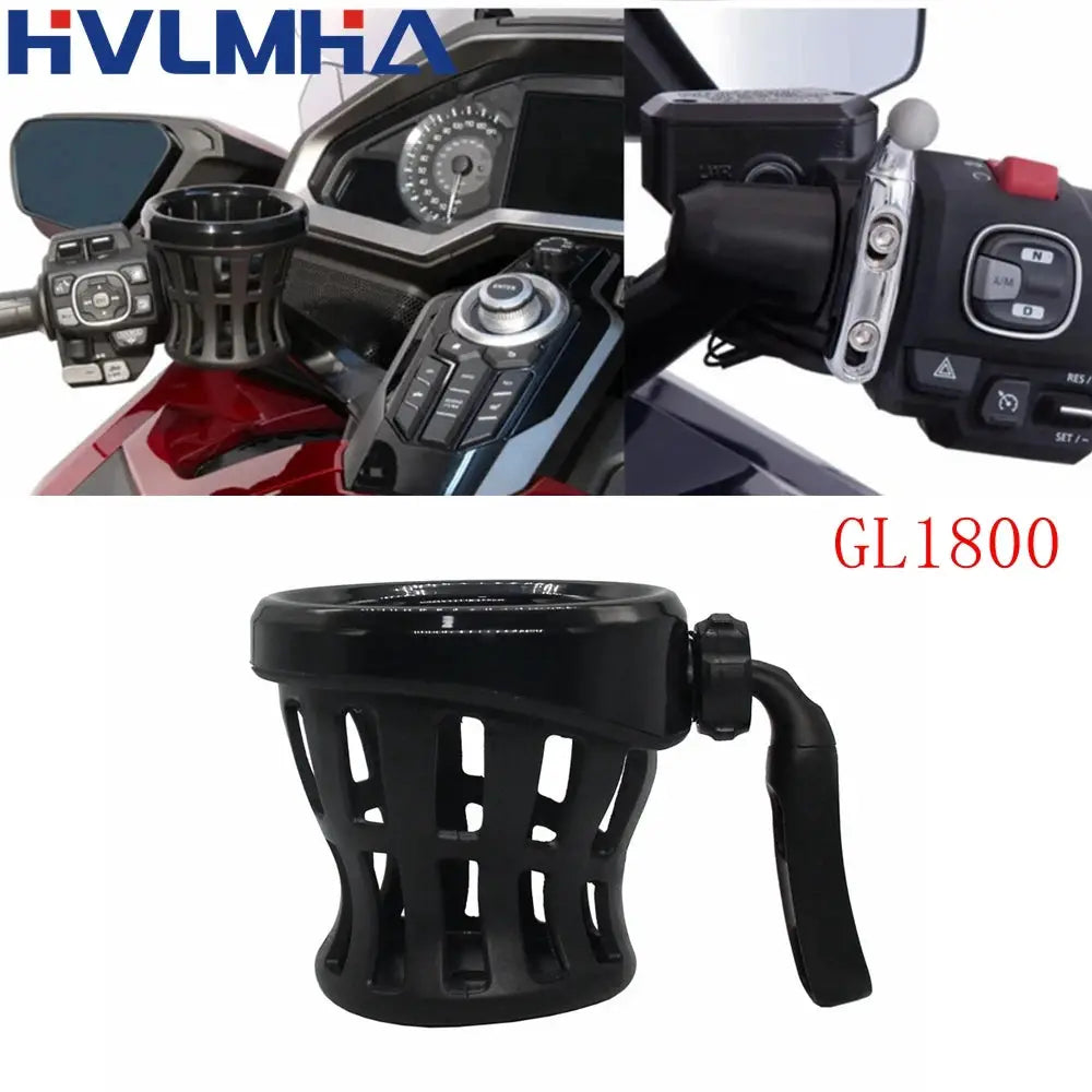 Motorcycle Accessories Handlebar Bottle Cup Holder Passenger Drink Mounted For Honda Gold Wing GL1800 Goldwing GL 1800 by InterCyprus Trading Ltd