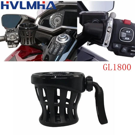 Motorcycle Accessories Handlebar Bottle Cup Holder Passenger Drink Mounted For Honda Gold Wing GL1800 Goldwing GL 1800 by InterCyprus Trading Ltd