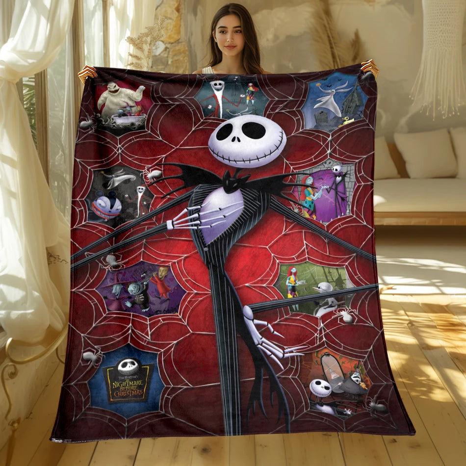 Η Εφιάλτης Πριν τα Χριστούγεννα Jack HD Εκτύπωση Φλις Κουβέρτα, 100% Πολυεστέρας Ριχτάρι Καναπέ για Χειμώνα
