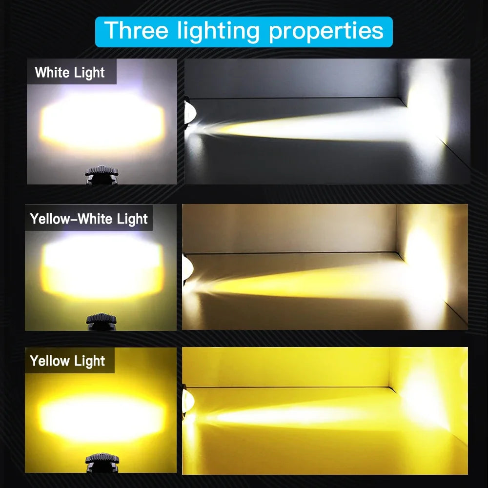 High-Intensity LED Motorcycle Fog Light with Adjustable Lens