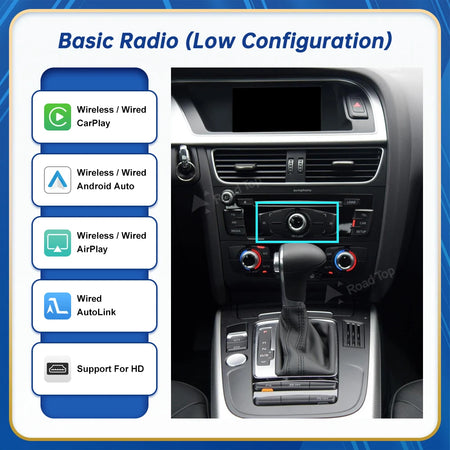 Road Top Android Auto Wireless For Audi - CarPlay Interface Concert / CHINA