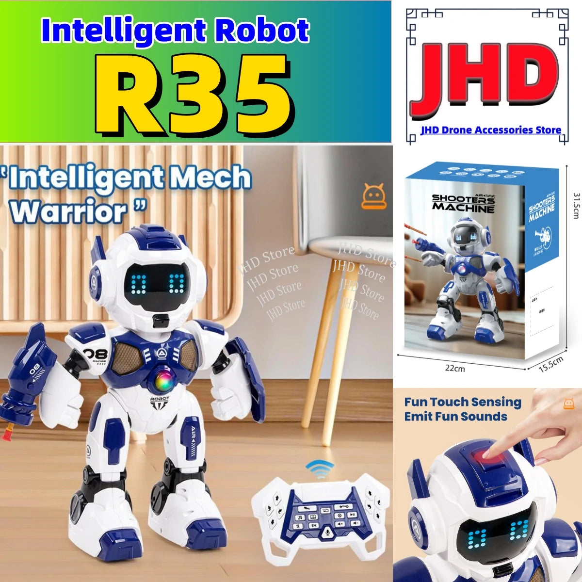 Robot Intelligente 3in1 Con Telecomando - Spara, Afferra E Calcia - Gioco Da Costruire