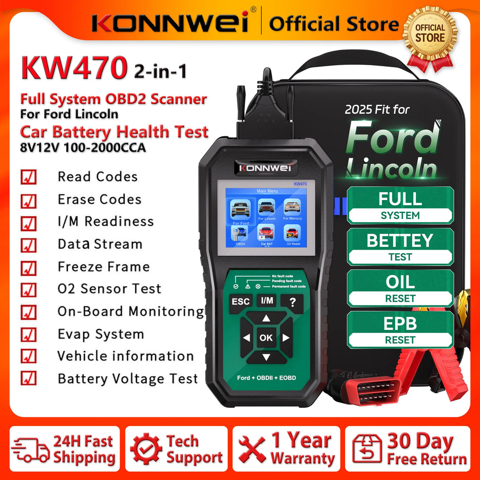 Diagnostyczny skaner OBD2 do Forda z ABS, SRS, TPMS oraz funkcją resetowania oleju i SAS