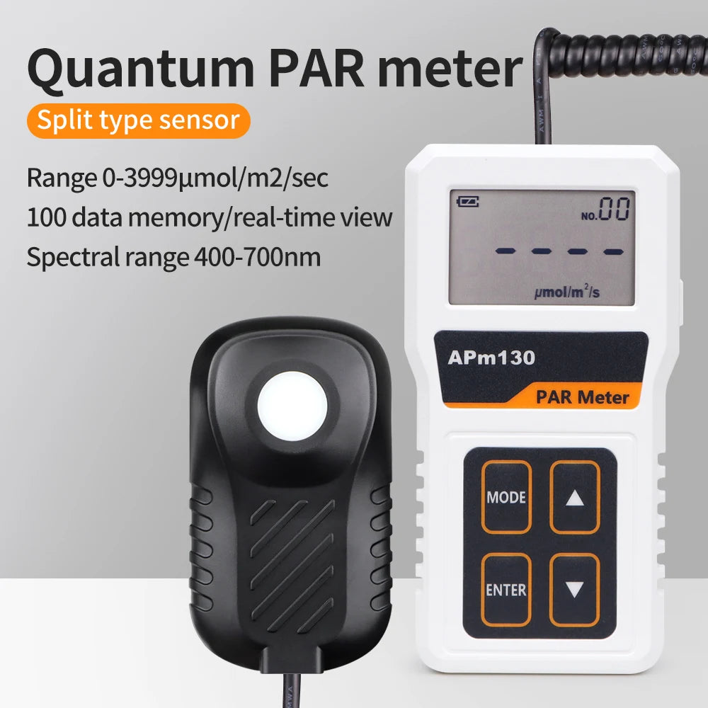 APM130 LCD Digital PAR Meter &ndash; Handheld PPFD Detector