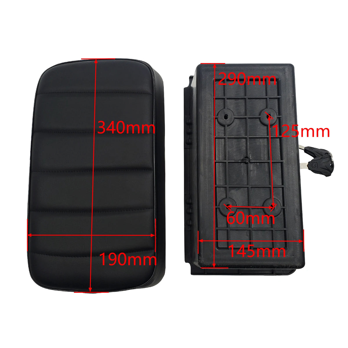 Rear Seat Square Cushion Storage Box &ndash; Secure Trunk for Citycoco Harley Electric Scooter