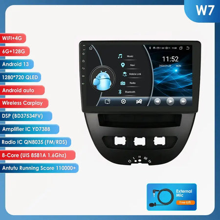 Ossure 8581 Android Car Radio &ndash; Wireless CarPlay Ready W7 / france