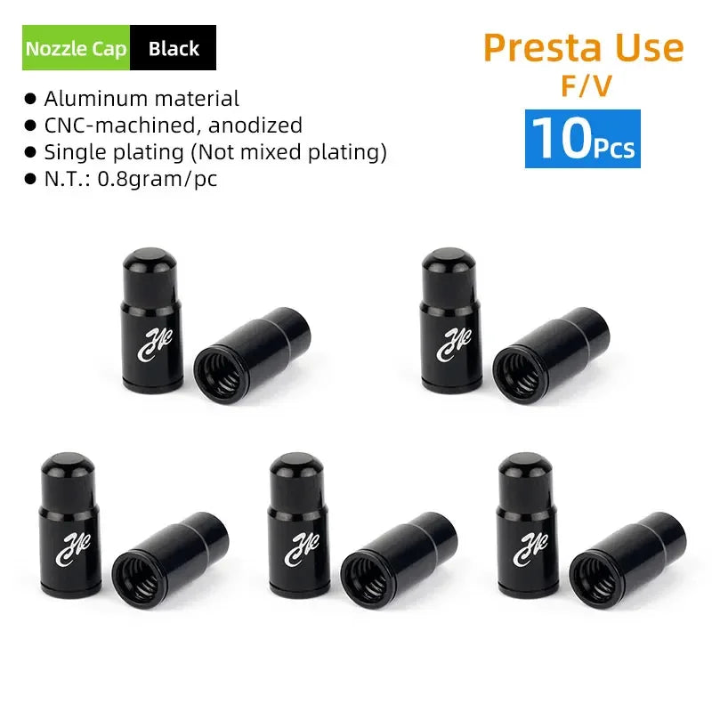 Deemount Presta Valve Core Remover &ndash; Durable Brass Construction FV AL Cap 10PCS BK / CHINA