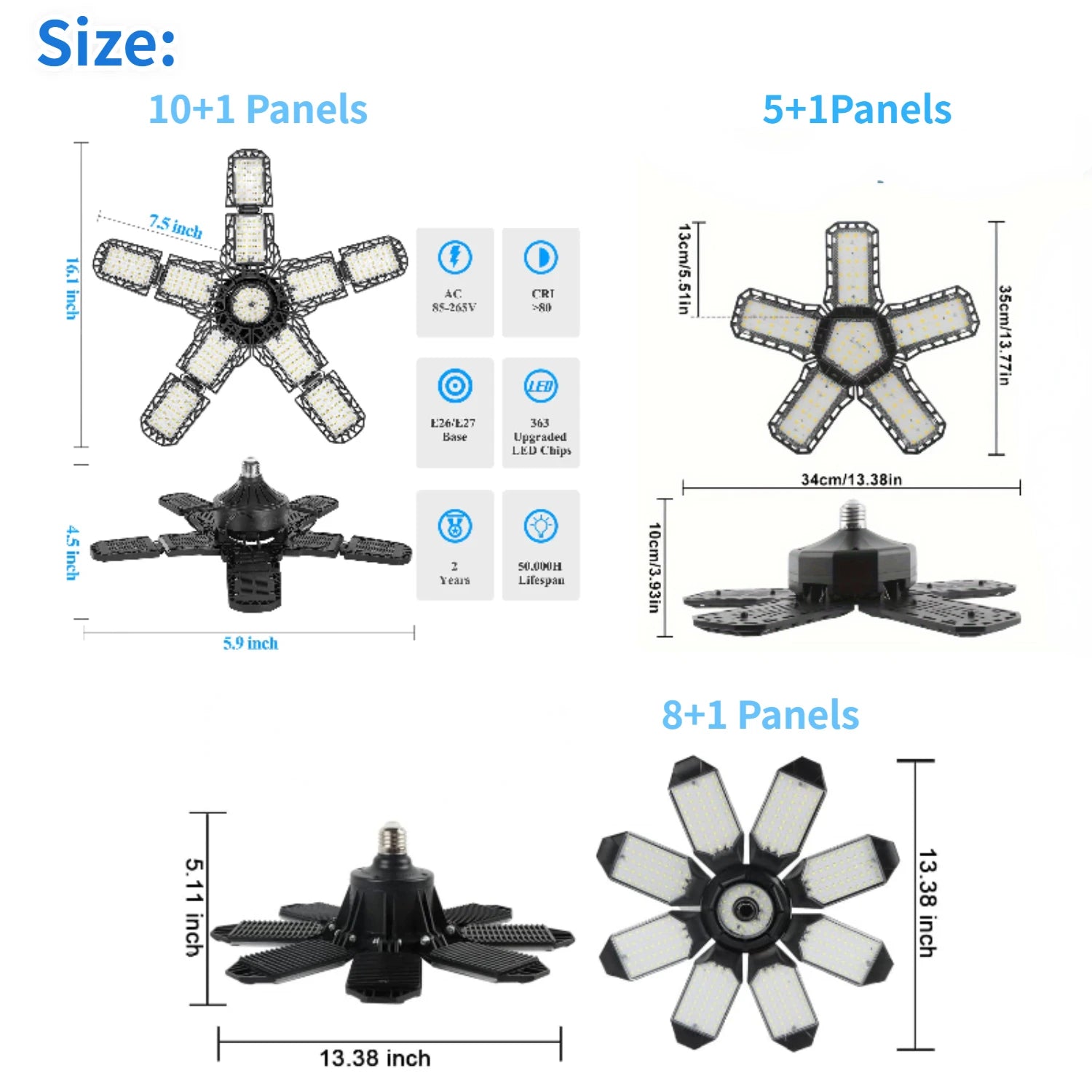 LED Garage Light 5 8 10 Adjustable E27 E26 &ndash; Ultra Bright
