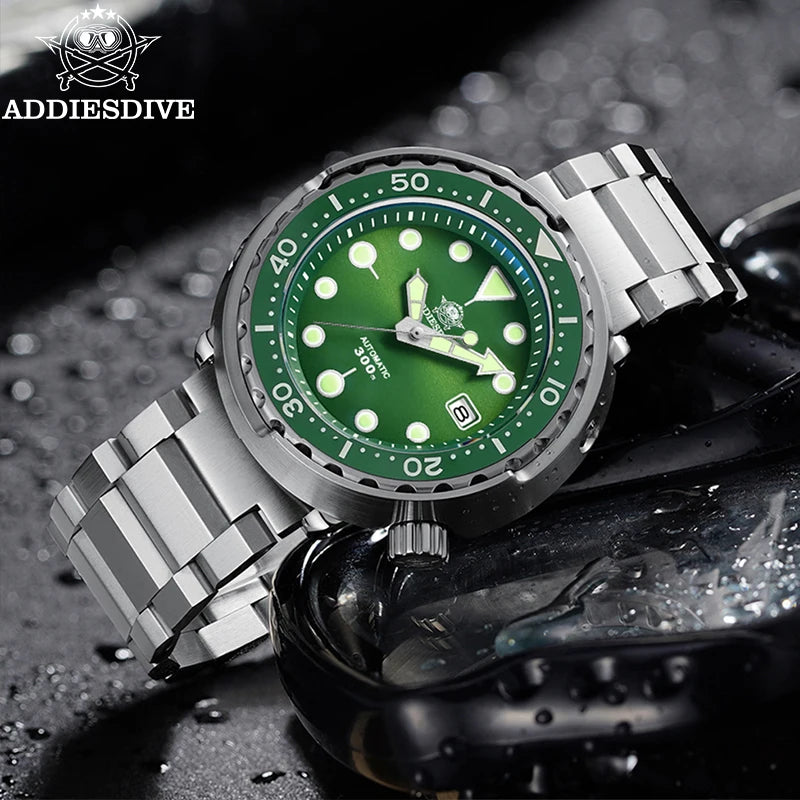 ADDIESDIVE Automatic Mechanical Diving Watch - Stainless Steel, Scratch Proof, Waterproof