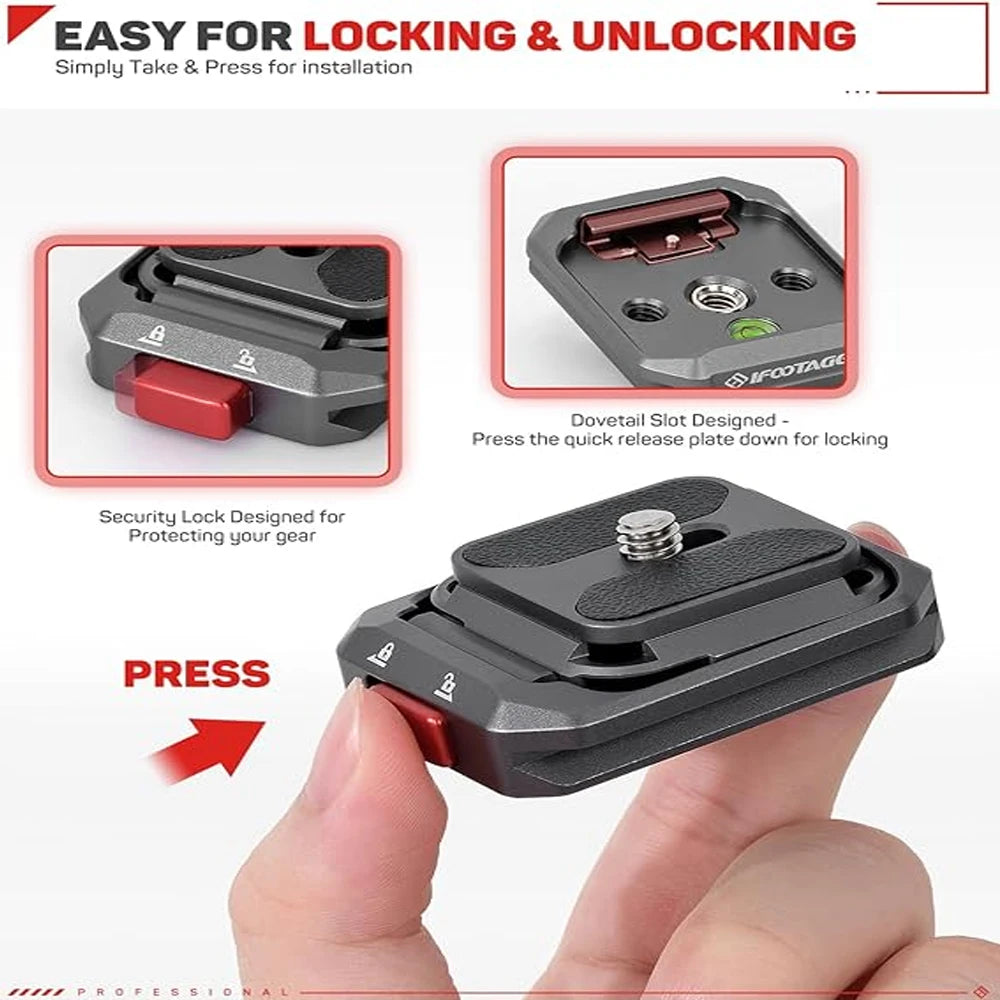 IFOOTAGE Q38 Aluminum Quick Release Plate &ndash; Ultra Light