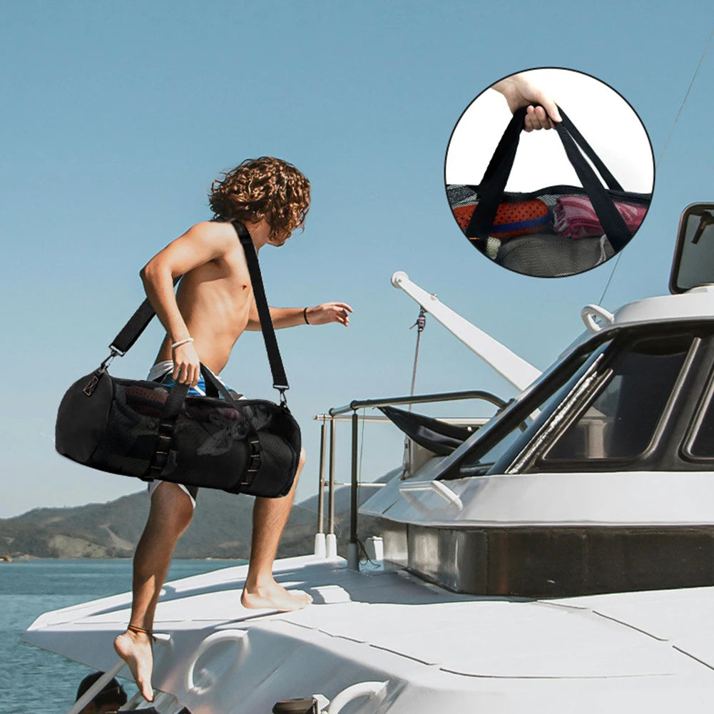 Mesh duiktas voor duiken, mesh-duiktas, tassen voor duik- en snorkeluitrusting, grote strandtassen, 78 liter duik- en snorkeluitrustingstas, duiktas Mesh duiktas voor duiken, mesh-duiktas, tassen voor duik- en snorkeluitrusting, grote strandtassen, 78 liter duik- en snorkeluitrustingstas, duiktas
