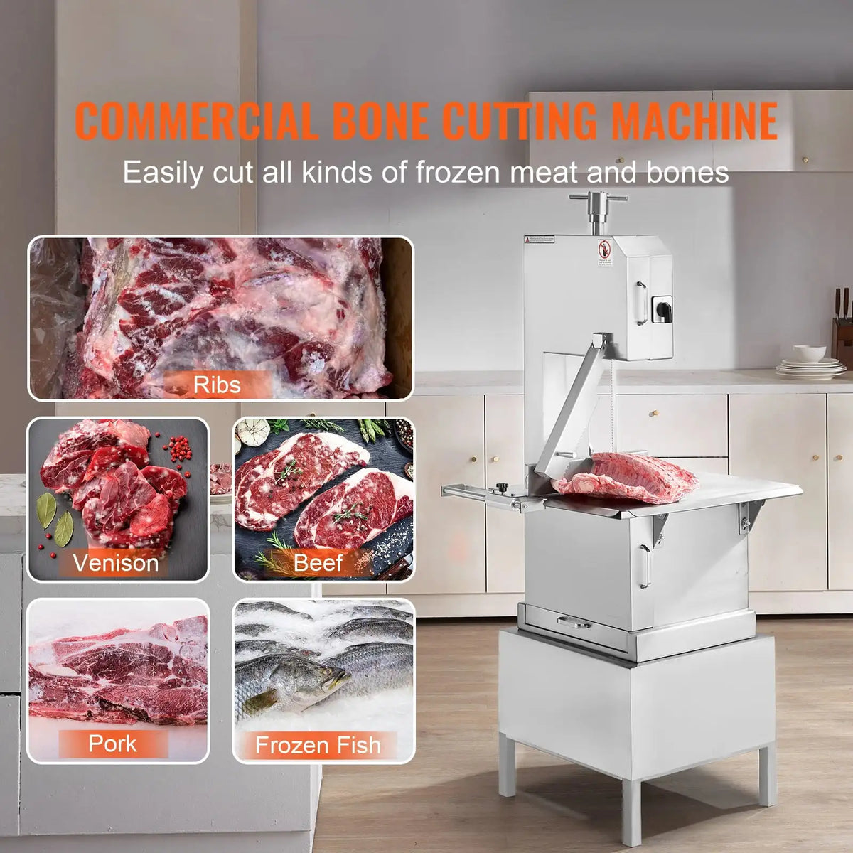 Commercial Electric Meat Bandsaw Stainless Steel