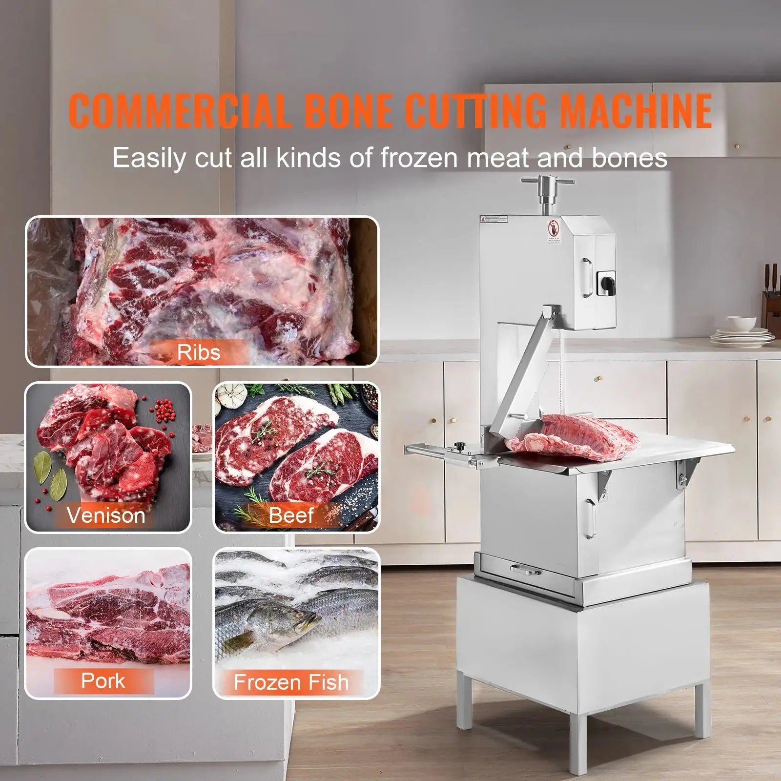 Commercial Electric Meat Bandsaw Stainless Steel