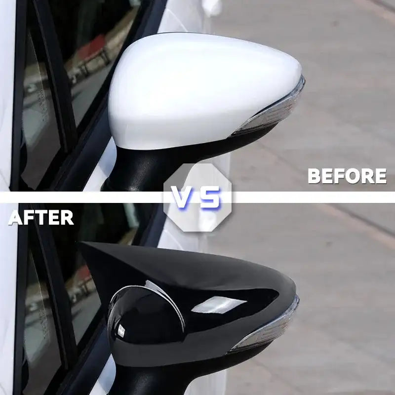 Bat Style Mirror Cover For Ford Fiesta 2008 2017 Black