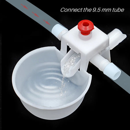 10/20 Sets White Chicken Waterer &ndash; Auto Drinker 9.5mm Cups