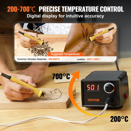 LH40 Wood Burning Tool Kit - Adjustable Temp 200 To 700 C