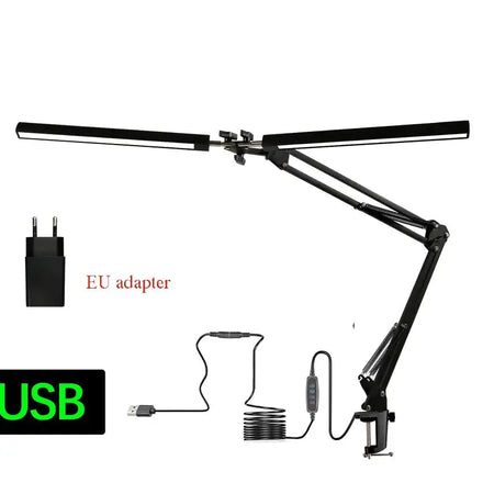 Office Bright LED Clip Desk Lamp Long Arm Eye Protection TD-D with plug / CHINA