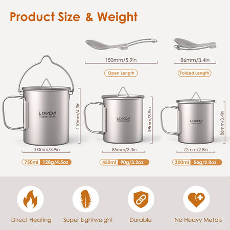 Ultralight 750ml Titanium Pot &ndash; Ultra Lightweight Camp Mug 04