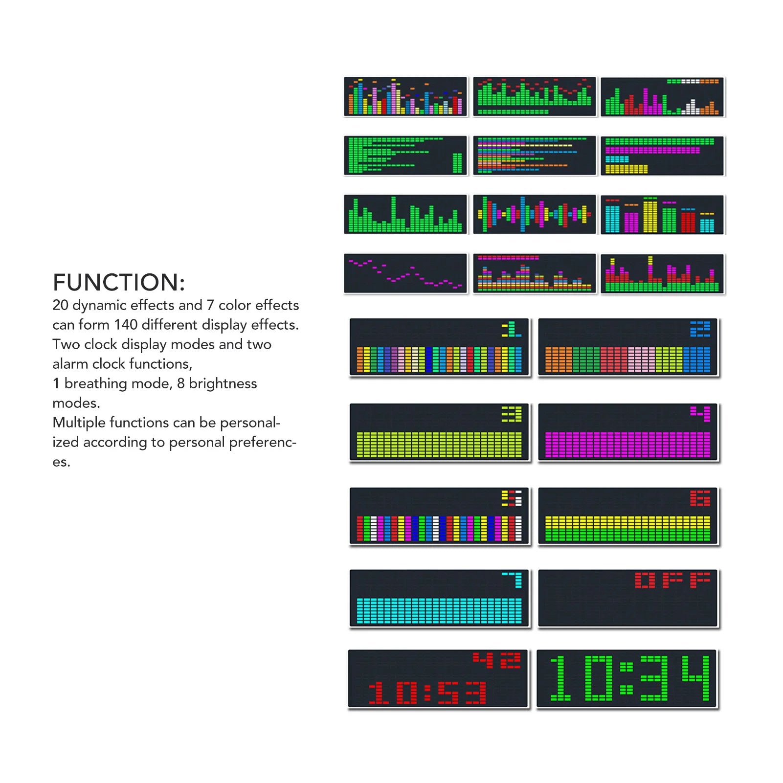 Music Spectrum Display 5V &ndash; Long Life And 7 Color Effects
