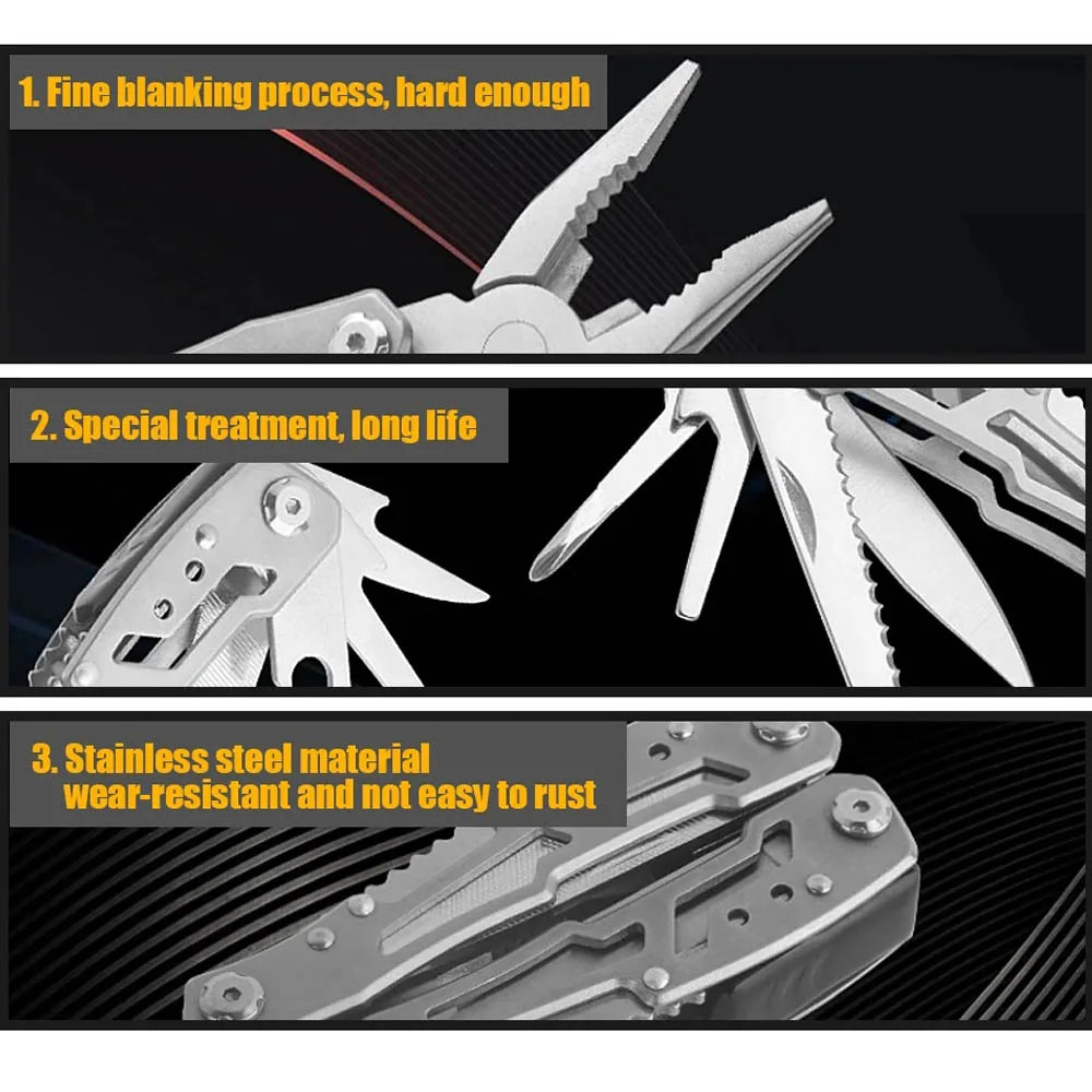 Pocket Mini Multitool Pliers with Knife and Screwdrivers