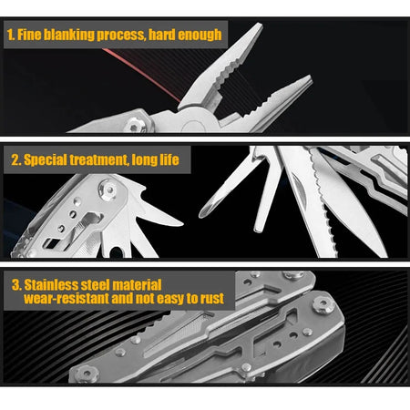 Pocket Mini Multitool Pliers with Knife and Screwdrivers