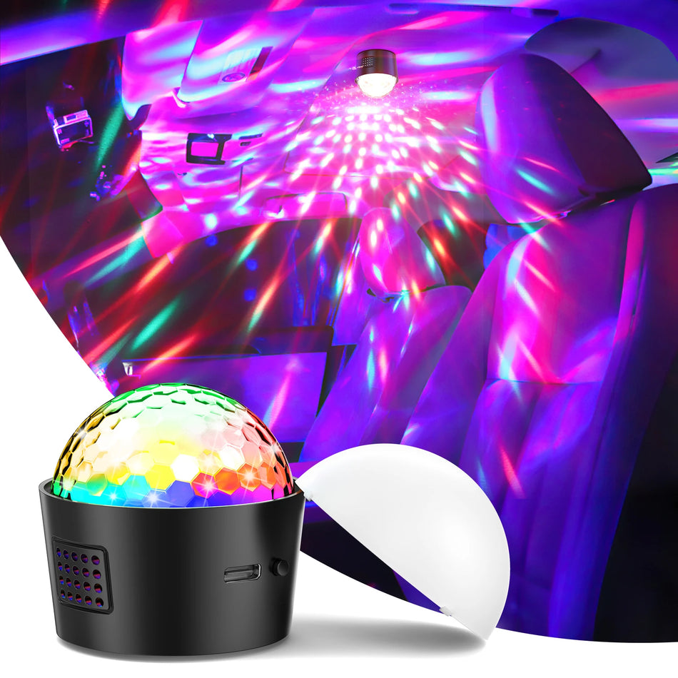 2 Pack LED Stage Disco Light, Mini 3W Magic Ball, Sound Activated DJ Atmosphere Lamp for KTV Bar