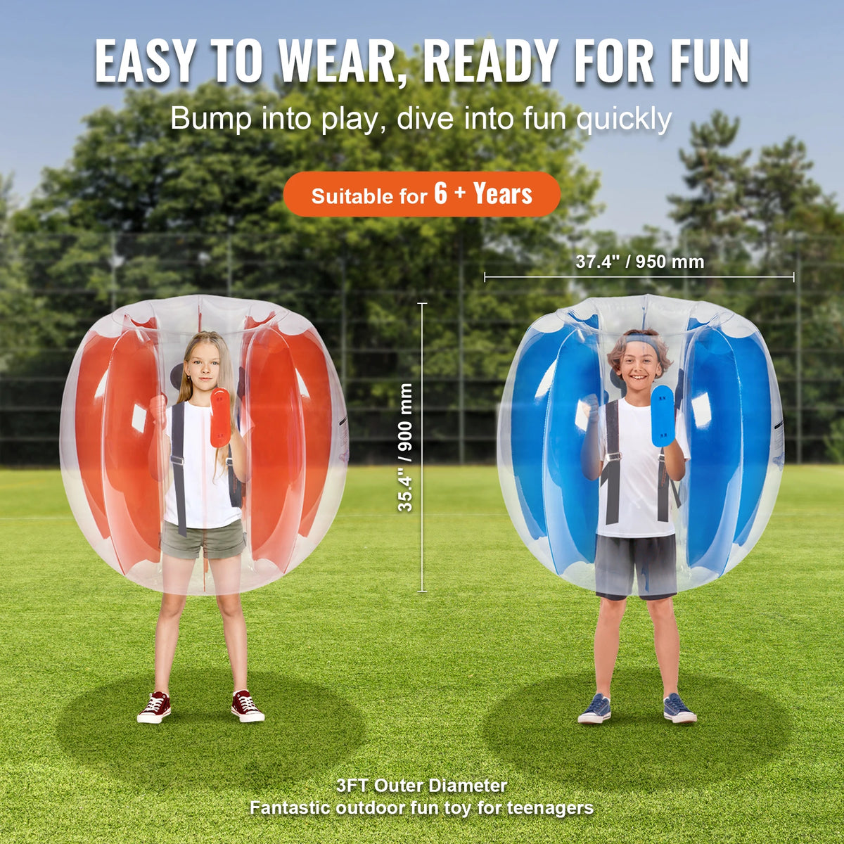 SucceBuy 2 Pack Inflatable Bumper Balls &ndash; Durable PVC