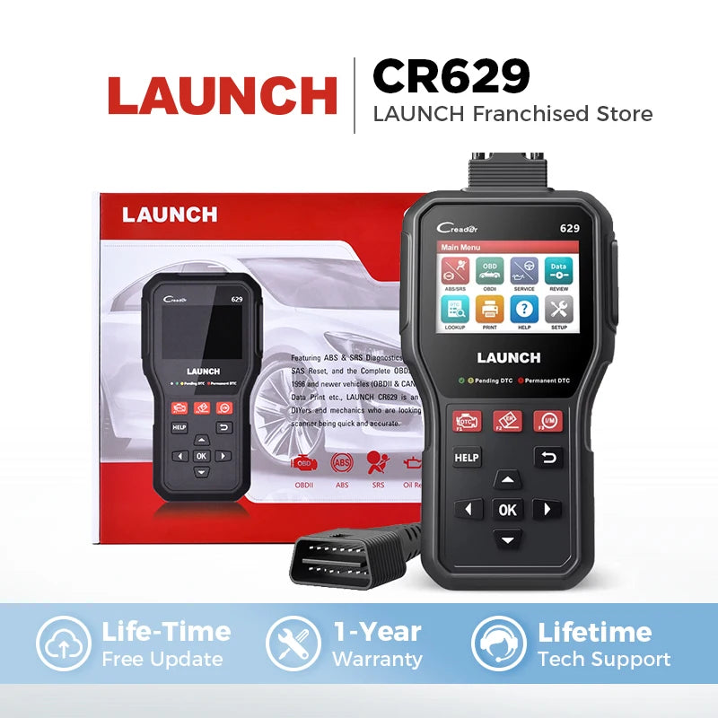 Launch CR629 OBD2 Skanner med Motor, ABS, SRS Diagnostik