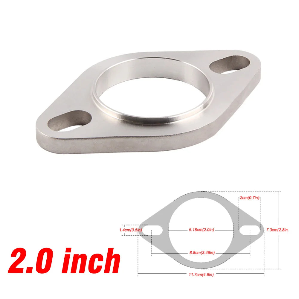 304 Stainless Exhaust Pipe Flange Connector Joint 2 Bolt 52mm 64mm 77mm by InterCyprus Trading Ltd