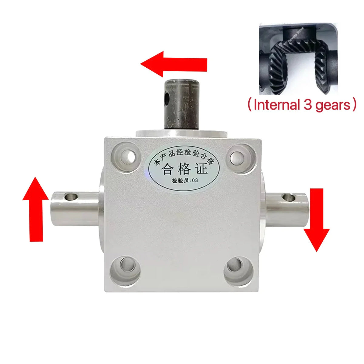 1520W-LZXQ-15 - Compact 1.5M Shaft Right Angle Gearbox 20T 3 Shaft-2 directions / 15mm shaft diameter