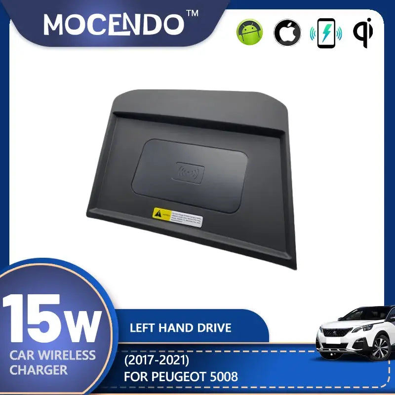 Wireless Qi Charger Phone Holder With 15W Fast Charging for Peugeot 3008 4008 5008 by InterCyprus Trading Ltd